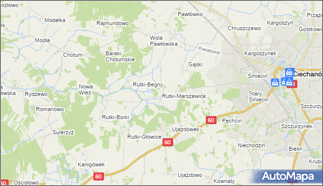 mapa Rutki-Marszewice, Rutki-Marszewice na mapie Targeo