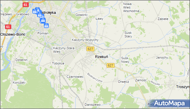 mapa Rzekuń, Rzekuń na mapie Targeo