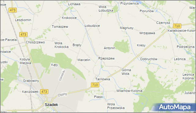 mapa Rzepiszew, Rzepiszew na mapie Targeo