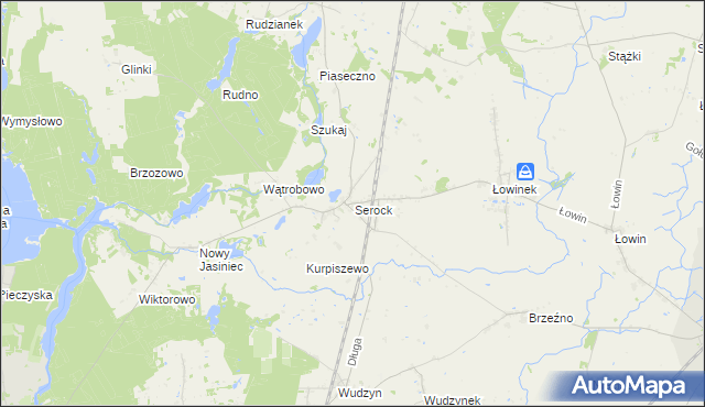 mapa Serock gmina Pruszcz, Serock gmina Pruszcz na mapie Targeo