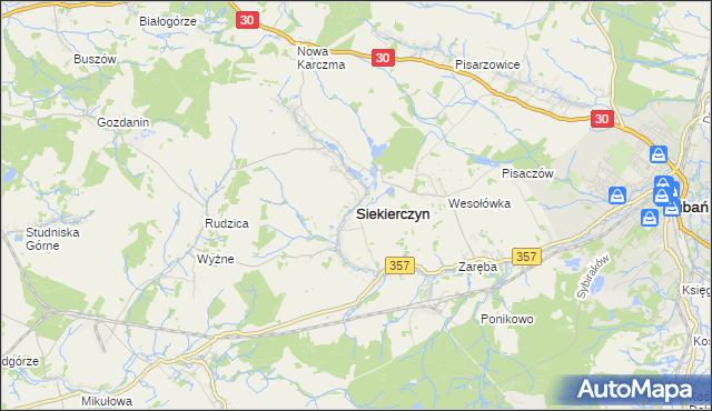 mapa Siekierczyn, Siekierczyn na mapie Targeo