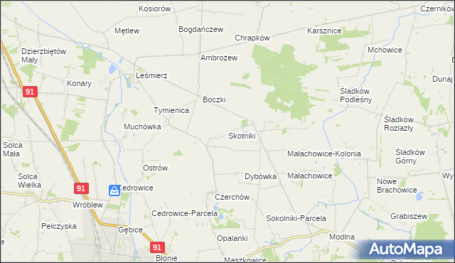 mapa Skotniki gmina Ozorków, Skotniki gmina Ozorków na mapie Targeo