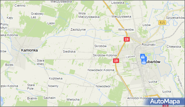 mapa Skrobów-Kolonia, Skrobów-Kolonia na mapie Targeo