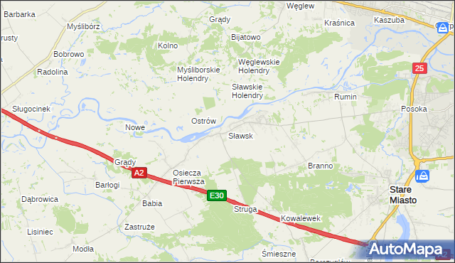 mapa Sławsk, Sławsk na mapie Targeo