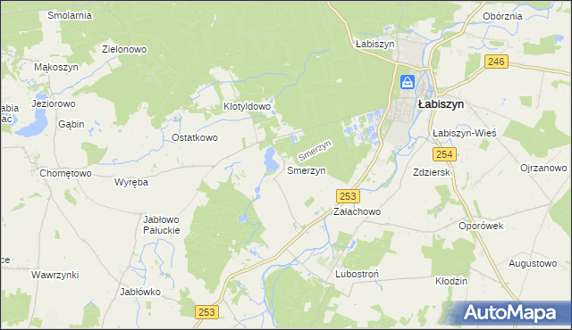 mapa Smerzyn, Smerzyn na mapie Targeo
