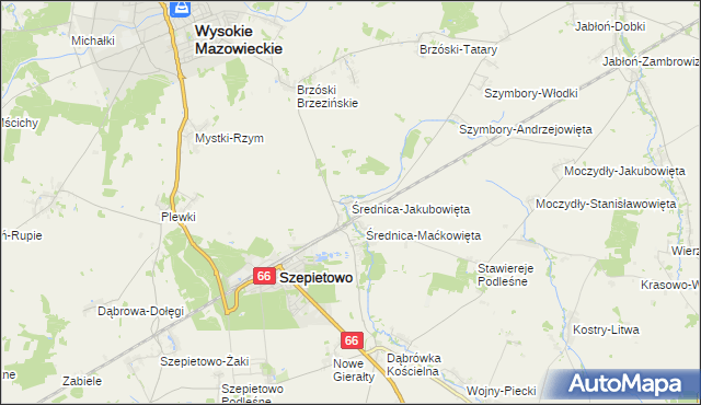 mapa Średnica-Jakubowięta, Średnica-Jakubowięta na mapie Targeo