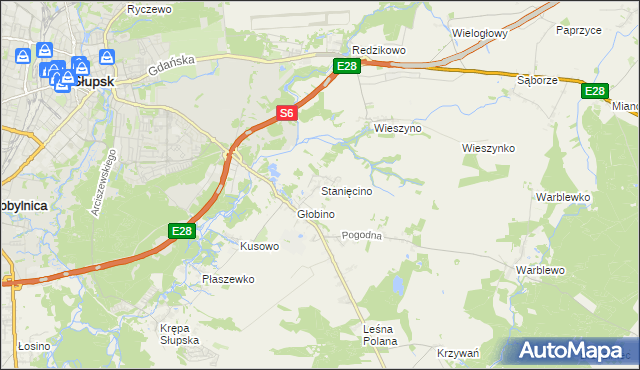 mapa Stanięcino, Stanięcino na mapie Targeo