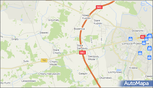 mapa Stare Sierzputy, Stare Sierzputy na mapie Targeo