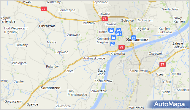 mapa Strochcice, Strochcice na mapie Targeo