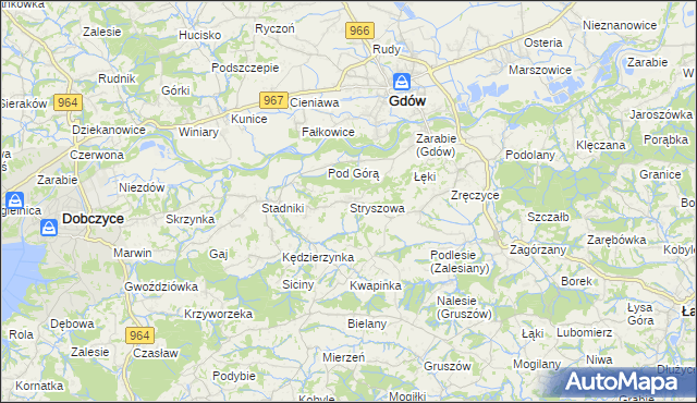 mapa Stryszowa, Stryszowa na mapie Targeo