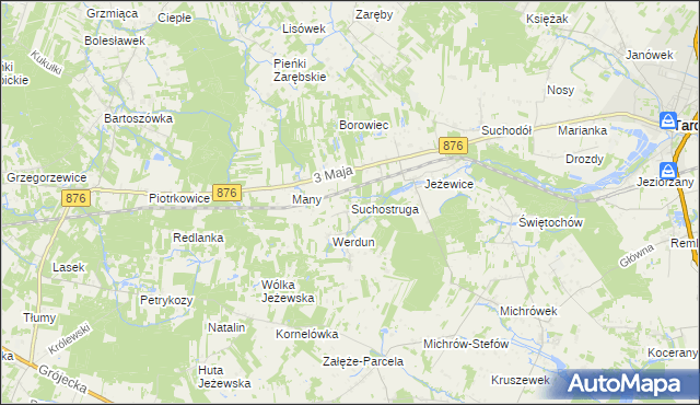 mapa Suchostruga, Suchostruga na mapie Targeo