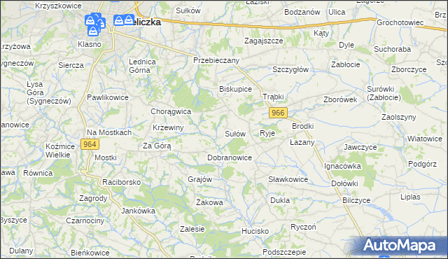 mapa Sułów gmina Biskupice, Sułów gmina Biskupice na mapie Targeo