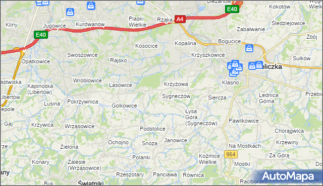 mapa Sygneczów, Sygneczów na mapie Targeo