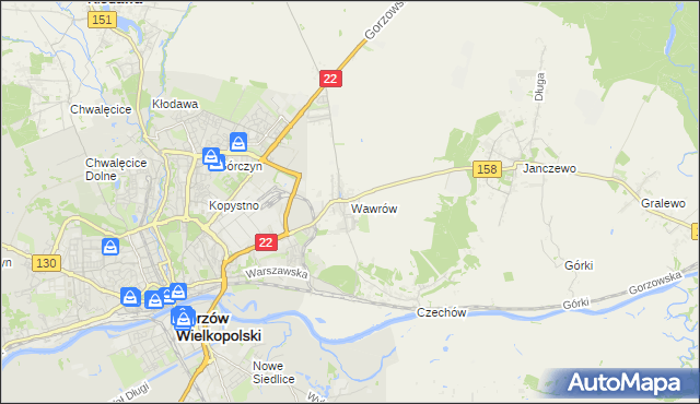 mapa Wawrów, Wawrów na mapie Targeo