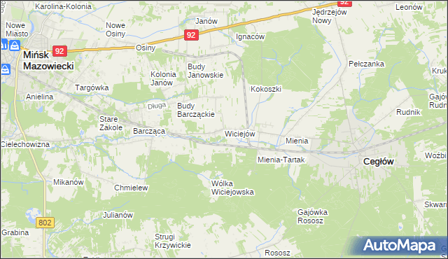 mapa Wiciejów, Wiciejów na mapie Targeo