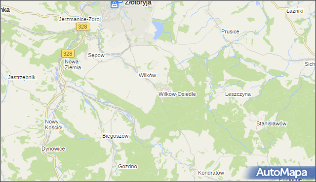 mapa Wilków-Osiedle, Wilków-Osiedle na mapie Targeo