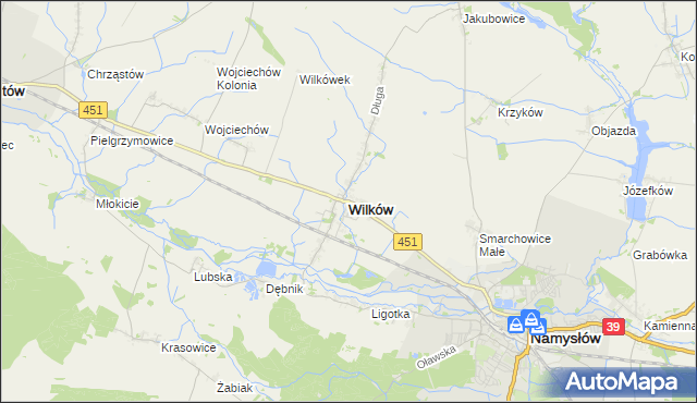 mapa Wilków powiat namysłowski, Wilków powiat namysłowski na mapie Targeo