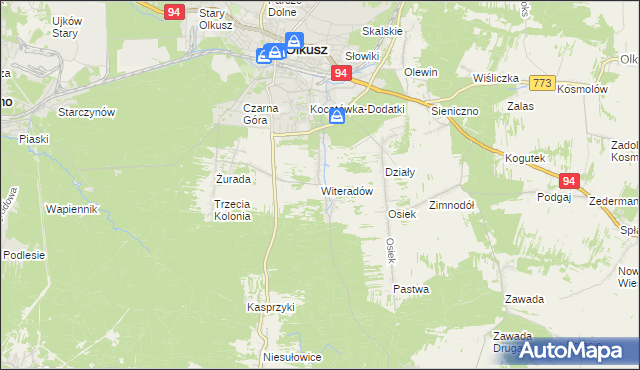mapa Witeradów, Witeradów na mapie Targeo