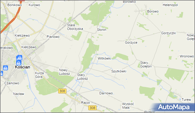 mapa Witkówki, Witkówki na mapie Targeo