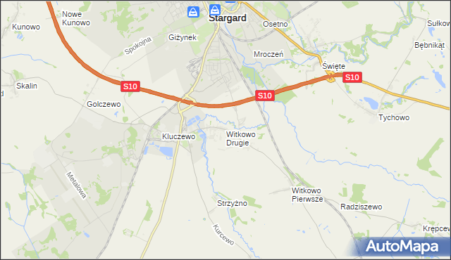 mapa Witkowo Drugie, Witkowo Drugie na mapie Targeo