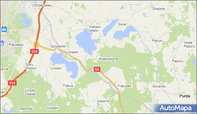 mapa Wojtkowizna, Wojtkowizna na mapie Targeo