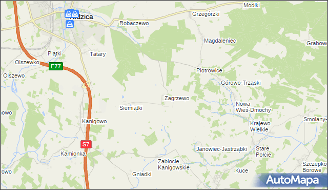 mapa Zagrzewo, Zagrzewo na mapie Targeo
