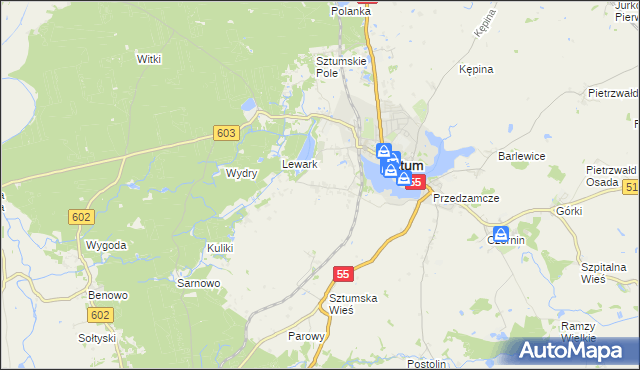 mapa Zajezierze gmina Sztum, Zajezierze gmina Sztum na mapie Targeo
