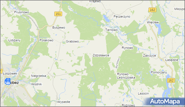 mapa Zdzisławice gmina Łobez, Zdzisławice gmina Łobez na mapie Targeo