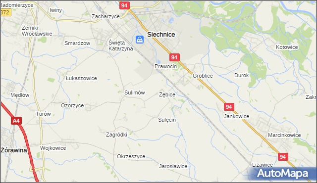 mapa Zębice, Zębice na mapie Targeo