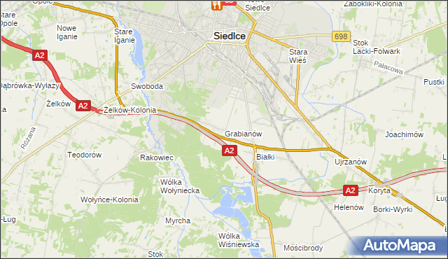 mapa Grabianów, Grabianów na mapie Targeo