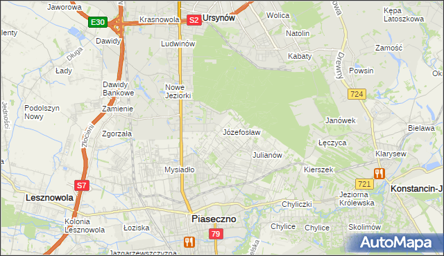 mapa Józefosław, Józefosław na mapie Targeo