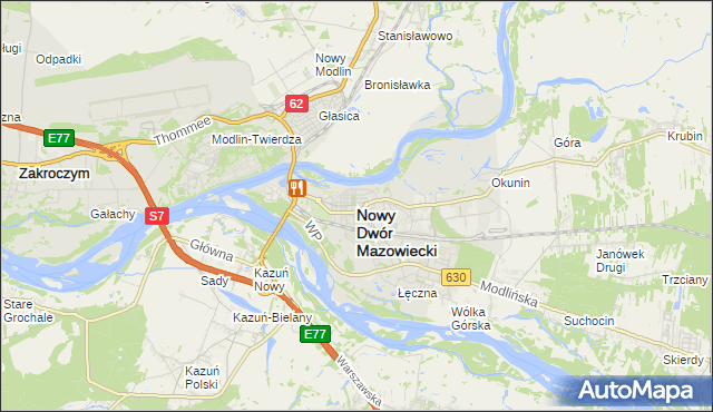 mapa Nowy Dwór Mazowiecki, Nowy Dwór Mazowiecki na mapie Targeo