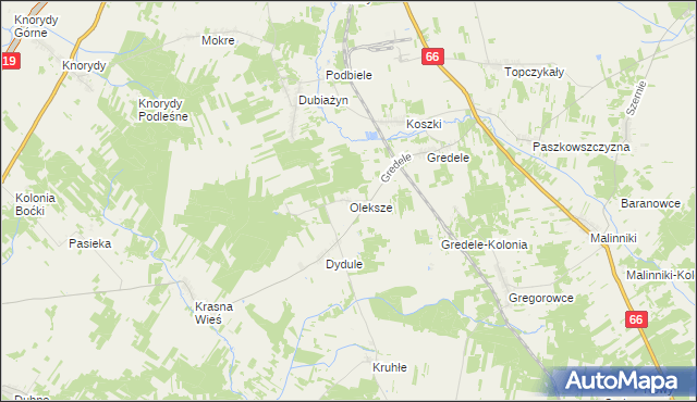 mapa Oleksze, Oleksze na mapie Targeo