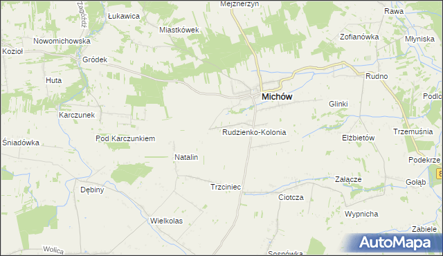 mapa Rudzienko-Kolonia, Rudzienko-Kolonia na mapie Targeo