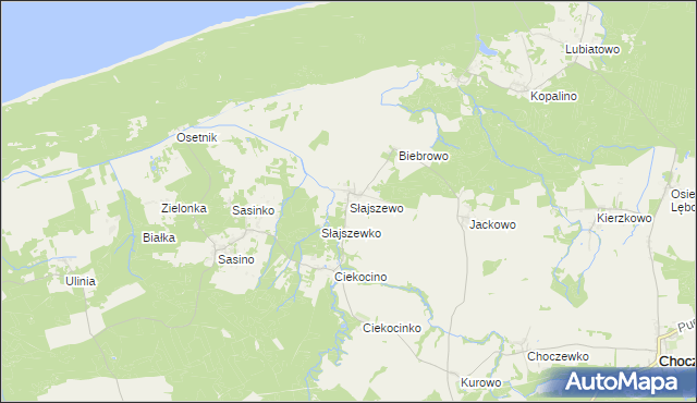 mapa Słajszewo, Słajszewo na mapie Targeo