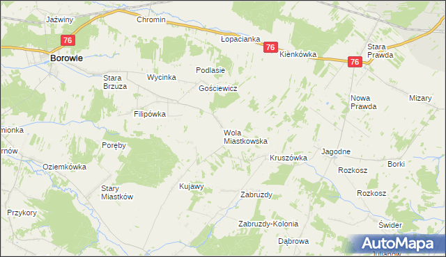 mapa Wola Miastkowska, Wola Miastkowska na mapie Targeo