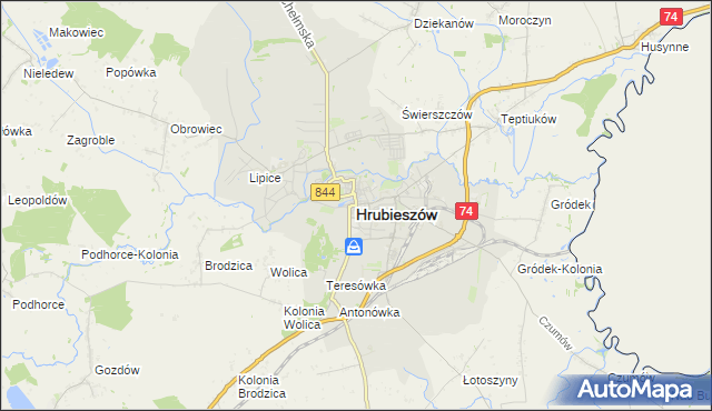 mapa Hrubieszów, Hrubieszów na mapie Targeo