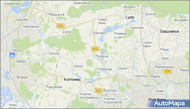 mapa Pstrążna, Pstrążna na mapie Targeo