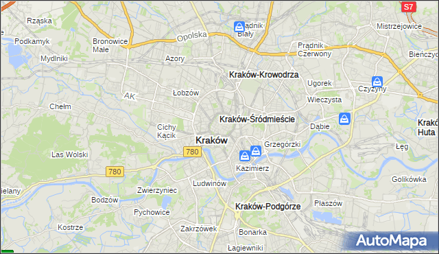 mapa Stare Miasto gmina Kraków, Stare Miasto gmina Kraków na mapie Targeo
