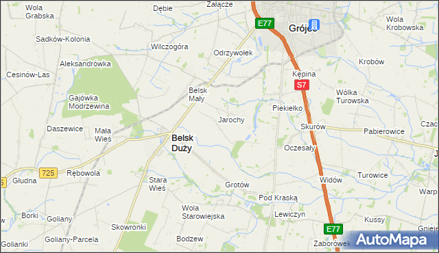 mapa Anielin gmina Belsk Duży, Anielin gmina Belsk Duży na mapie Targeo