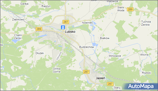 mapa Budziechów, Budziechów na mapie Targeo