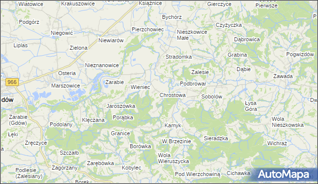 mapa Chrostowa gmina Łapanów, Chrostowa gmina Łapanów na mapie Targeo