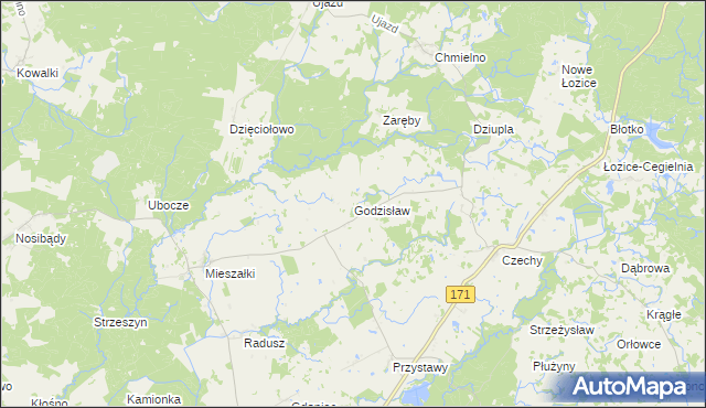 mapa Godzisław, Godzisław na mapie Targeo