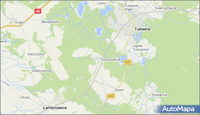 mapa Goszczowice, Goszczowice na mapie Targeo