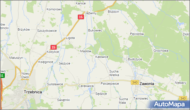 mapa Kałowice, Kałowice na mapie Targeo