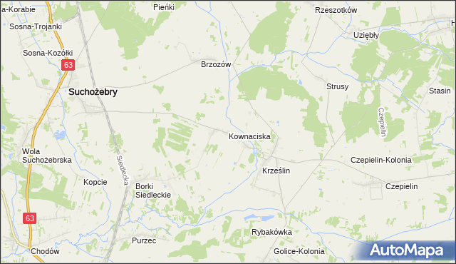 mapa Kownaciska, Kownaciska na mapie Targeo