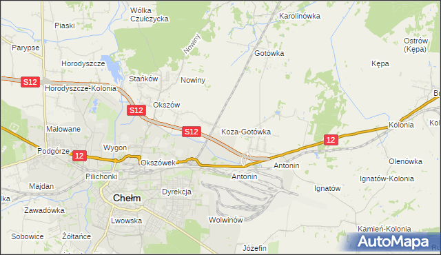 mapa Koza-Gotówka, Koza-Gotówka na mapie Targeo
