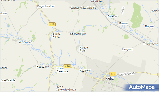 mapa Księże Pole, Księże Pole na mapie Targeo