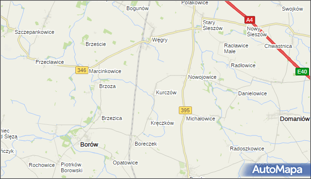 mapa Kurczów, Kurczów na mapie Targeo