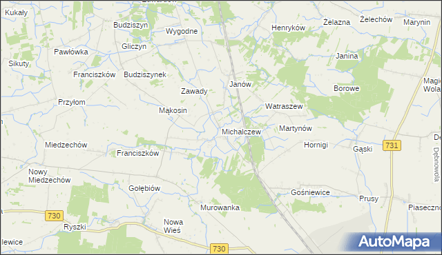 mapa Michalczew, Michalczew na mapie Targeo